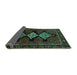 Sideview of Persian Turquoise Traditional Rug, tr2232turq