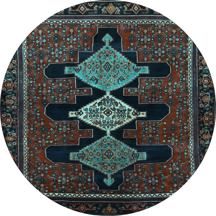 Round Persian Light Blue Traditional Rug, tr2232lblu