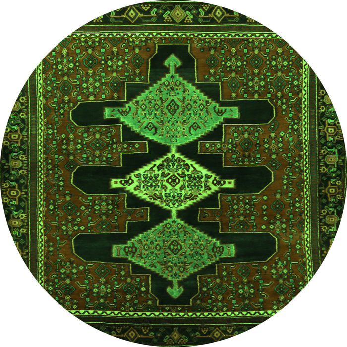 Square Persian Green Traditional Rug, tr2232grn