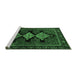 Sideview of Machine Washable Persian Emerald Green Traditional Area Rugs, wshtr2232emgrn