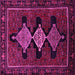 Square Machine Washable Persian Pink Traditional Rug, wshtr2232pnk