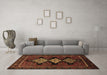 Machine Washable Persian Brown Traditional Rug in a Living Room,, wshtr2232brn