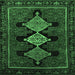 Square Persian Emerald Green Traditional Rug, tr2232emgrn