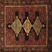 Square Persian Brown Traditional Rug, tr2232brn