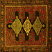 Square Persian Yellow Traditional Rug, tr2232yw