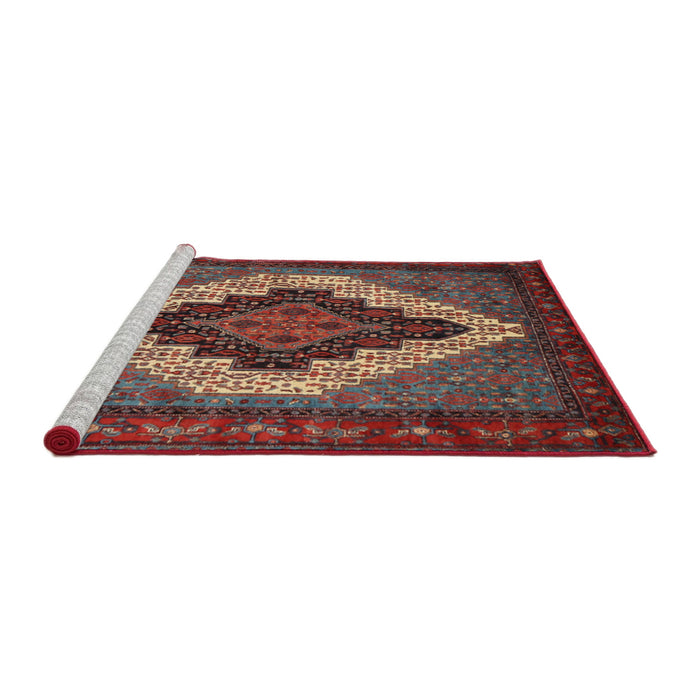 Sideview of Machine Washable Traditional Dark Almond Brown Rug, wshtr2233