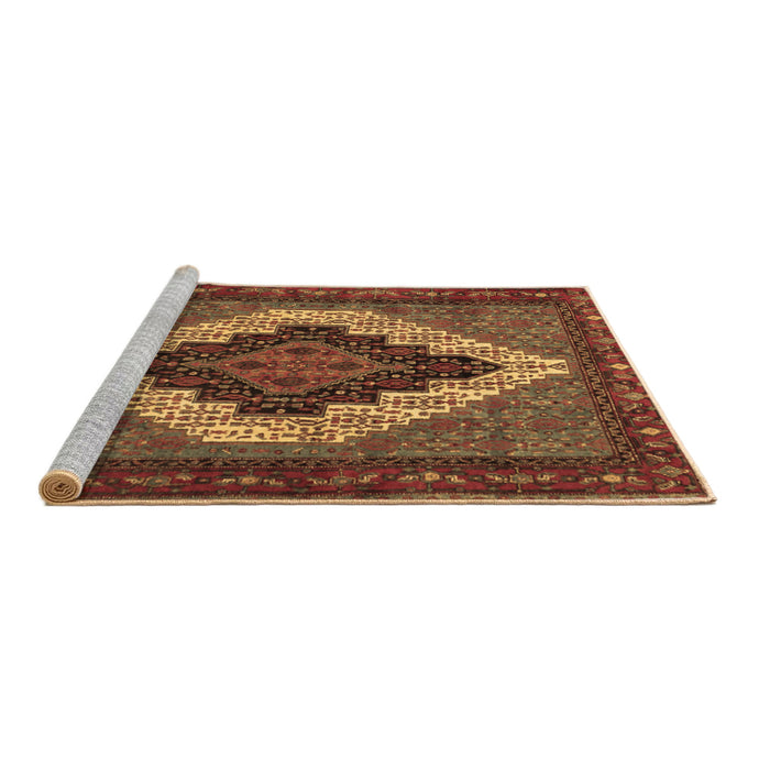 Sideview of Machine Washable Persian Brown Traditional Rug, wshtr2233brn