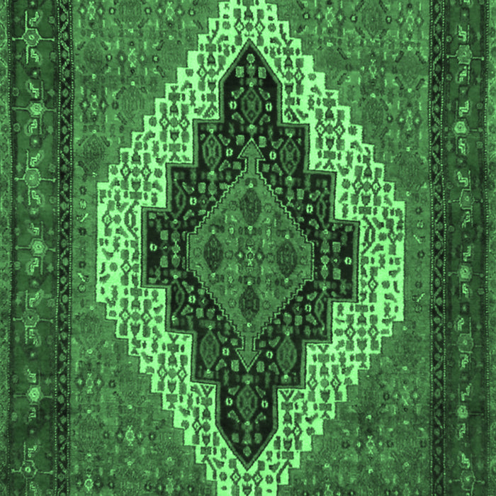Machine Washable Persian Emerald Green Traditional Area Rugs, wshtr2233emgrn