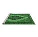 Sideview of Machine Washable Persian Emerald Green Traditional Area Rugs, wshtr2233emgrn