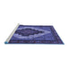 Sideview of Machine Washable Persian Blue Traditional Rug, wshtr2233blu