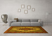 Machine Washable Persian Yellow Traditional Rug in a Living Room, wshtr2233yw