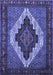 Machine Washable Persian Blue Traditional Rug, wshtr2233blu