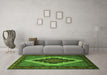 Machine Washable Persian Green Traditional Area Rugs in a Living Room,, wshtr2233grn