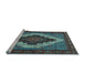 Sideview of Machine Washable Persian Light Blue Traditional Rug, wshtr2233lblu