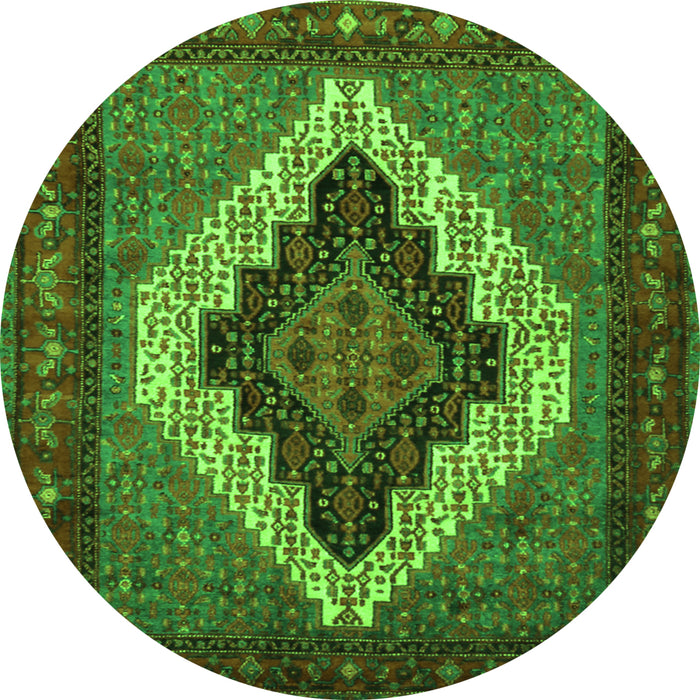 Square Persian Green Traditional Rug, tr2233grn