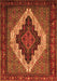 Serging Thickness of Machine Washable Persian Orange Traditional Area Rugs, wshtr2233org