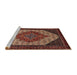 Sideview of Machine Washable Traditional Saffron Red Rug, wshtr2234