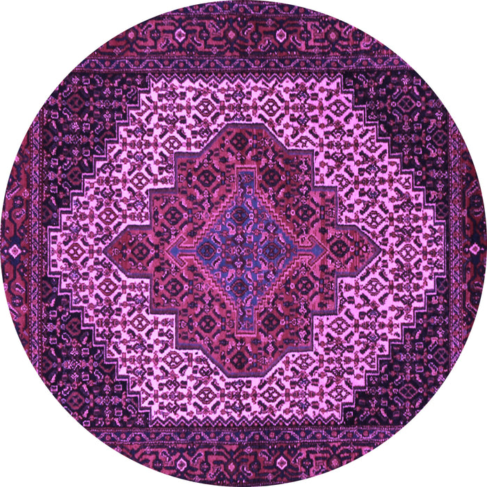 Round Persian Purple Traditional Rug, tr2234pur