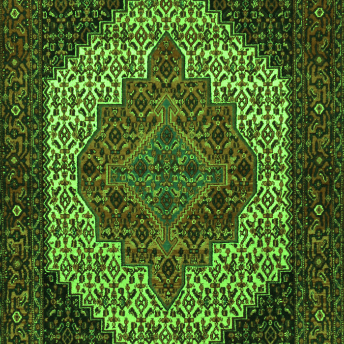 Serging Thickness of Machine Washable Persian Green Traditional Area Rugs, wshtr2234grn