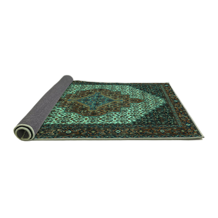 Sideview of Persian Turquoise Traditional Rug, tr2234turq