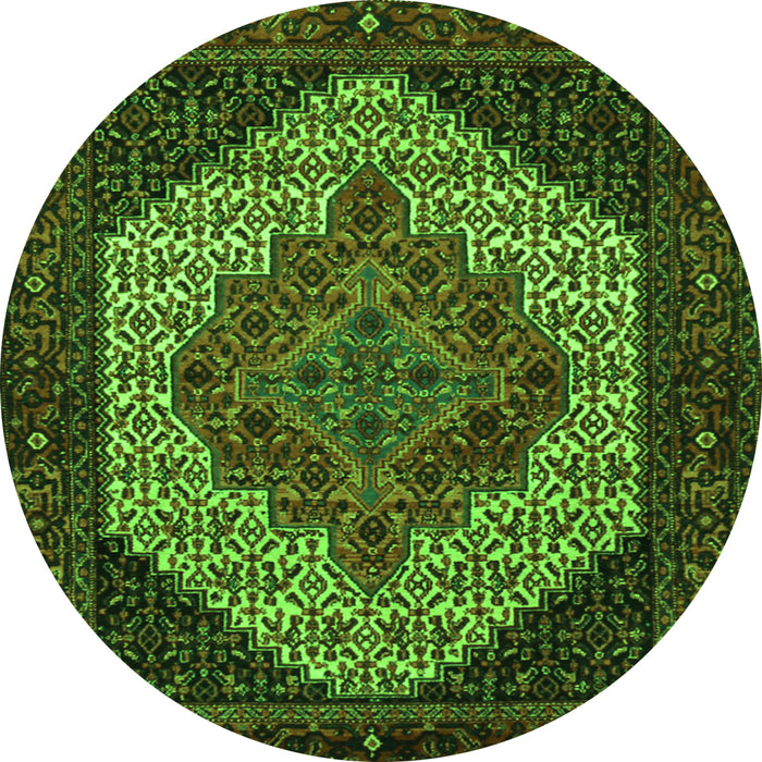 Square Persian Green Traditional Rug, tr2234grn