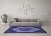 Machine Washable Persian Blue Traditional Rug in a Living Room, wshtr2234blu