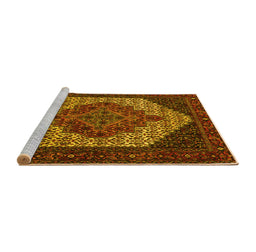 Sideview of Machine Washable Persian Yellow Traditional Rug, wshtr2234yw