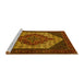 Sideview of Machine Washable Persian Yellow Traditional Rug, wshtr2234yw