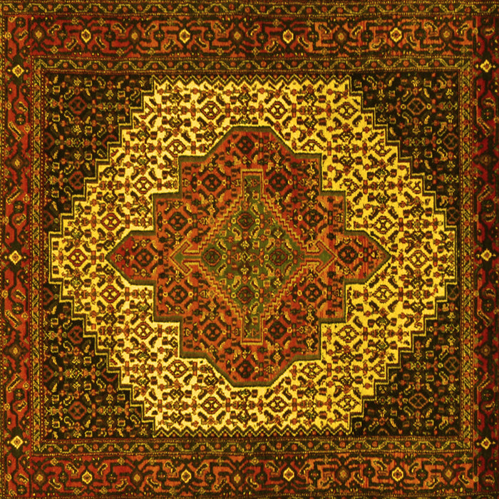 Square Persian Yellow Traditional Rug, tr2234yw