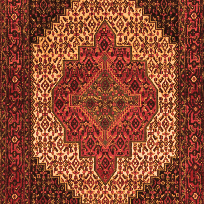 Serging Thickness of Machine Washable Persian Orange Traditional Area Rugs, wshtr2234org