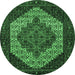 Round Persian Emerald Green Traditional Rug, tr2234emgrn