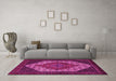 Machine Washable Persian Pink Traditional Rug in a Living Room, wshtr2234pnk