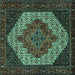 Square Persian Turquoise Traditional Rug, tr2234turq
