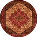 Machine Washable Persian Orange Traditional Area Rugs, wshtr2234org