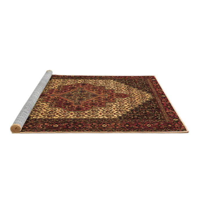 Sideview of Machine Washable Persian Brown Traditional Rug, wshtr2234brn