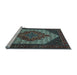 Sideview of Machine Washable Persian Light Blue Traditional Rug, wshtr2234lblu