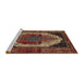 Sideview of Machine Washable Traditional Gold Brown Rug, wshtr2235