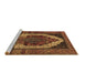 Sideview of Machine Washable Persian Brown Traditional Rug, wshtr2235brn