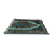 Sideview of Machine Washable Persian Light Blue Traditional Rug, wshtr2235lblu