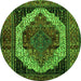 Square Persian Green Traditional Rug, tr2235grn