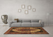 Machine Washable Persian Brown Traditional Rug in a Living Room,, wshtr2235brn