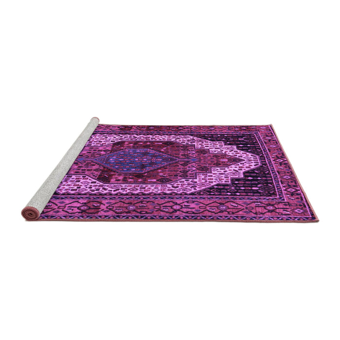 Sideview of Machine Washable Persian Purple Traditional Area Rugs, wshtr2235pur