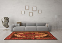 Machine Washable Persian Orange Traditional Rug, wshtr2235org