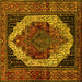 Square Machine Washable Persian Yellow Traditional Rug, wshtr2235yw