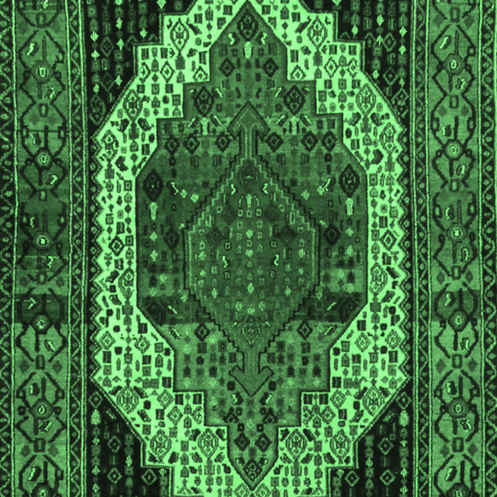 Machine Washable Persian Emerald Green Traditional Area Rugs, wshtr2235emgrn