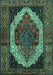 Machine Washable Persian Turquoise Traditional Area Rugs, wshtr2235turq