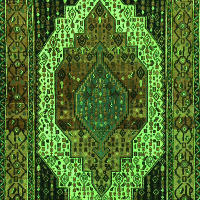 Serging Thickness of Machine Washable Persian Green Traditional Area Rugs, wshtr2235grn