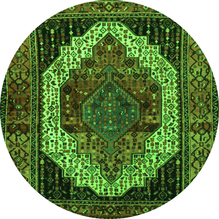Machine Washable Persian Green Traditional Area Rugs, wshtr2235grn