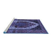 Sideview of Machine Washable Persian Blue Traditional Rug, wshtr2235blu