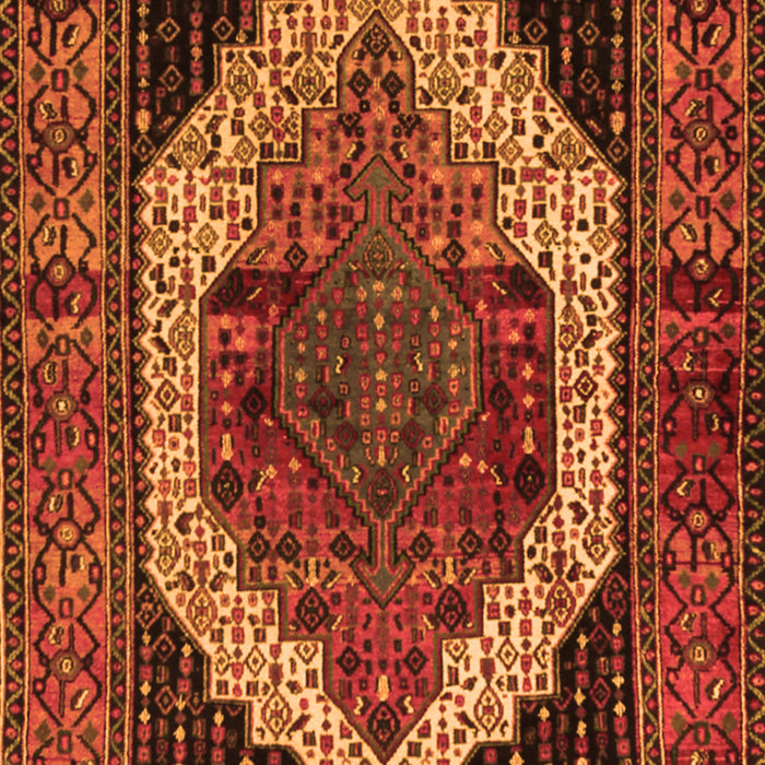 Serging Thickness of Machine Washable Persian Orange Traditional Area Rugs, wshtr2235org